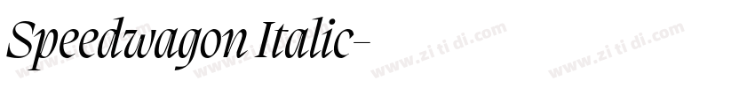 Speedwagon Italic字体转换 Speedwagon Italic字体转换